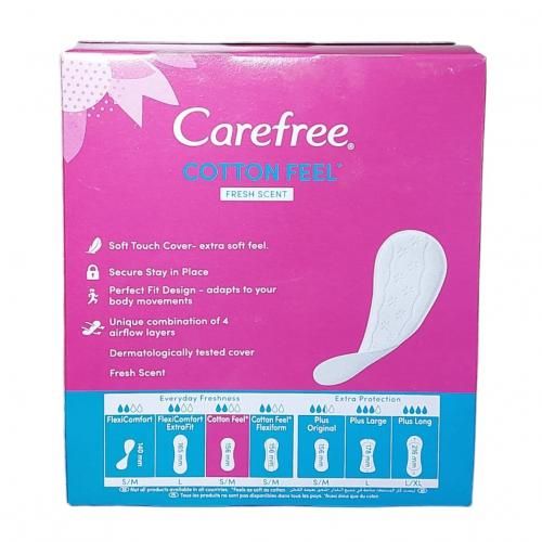 CAREFREE | كير فري فوط يومية ملمس القطن ، المعطرة  56 قطعة