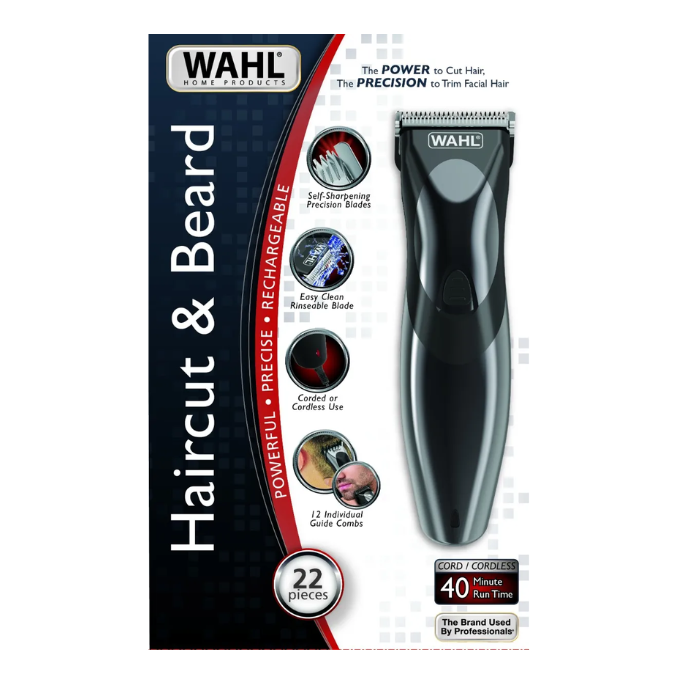Wahl | وال ماكينة تشذيب الشعر واللحية سلكية ولاسلكية، 22 قطعة، 816-9639 (ضمان سنتين).