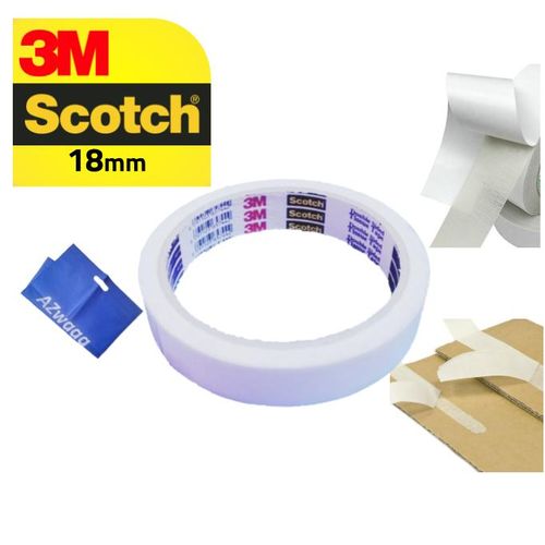 3M Double Sided Tissue Tape 18mm - شريط لاصق مزدوج الوجهين 18 مللي
