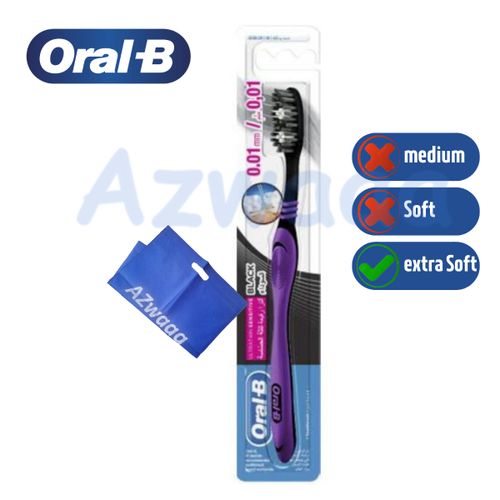 ORAL-B | فرشاة أسنان اورال بي رقيقة جداً، حساس ، اسود ناعمة جدًا 40، 0.01 ملم