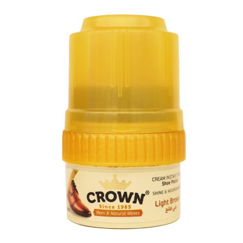 CROWN | كراون كريم ملمع الاحذية بشمع النحل والشموع الطبيعية - بني فاتح - 50 مل