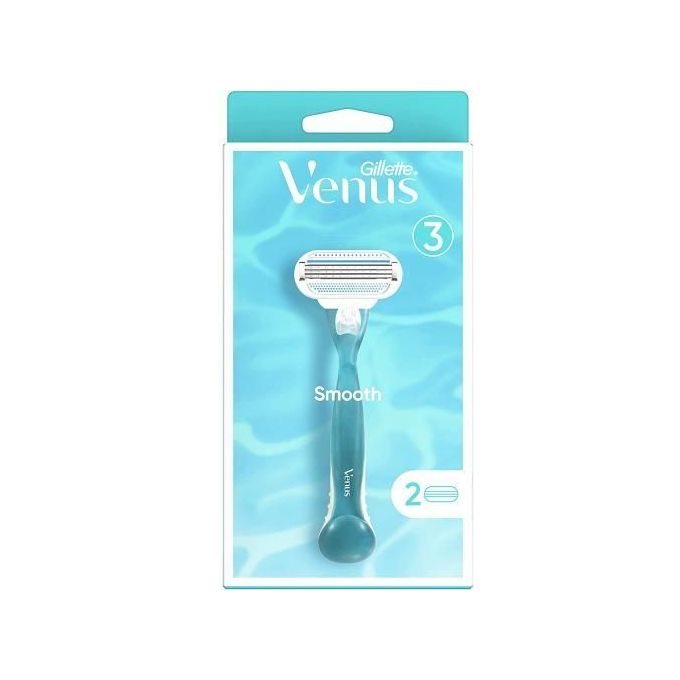 Gillette Venus Smooth Women's Razor Handle + 2 Blade Refills -