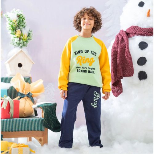 Cotton winter pajamas for boys from 8 to 14 years old