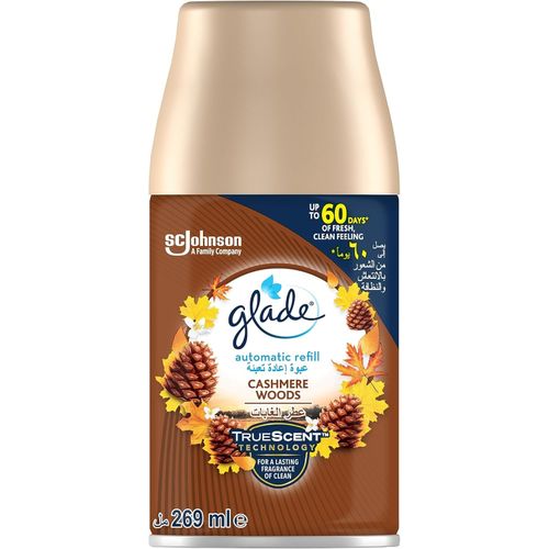 Glade | عبوة بخاخ اوتوماتيكي برائحة خشب الكشمير والغابات من جليد 269 مل