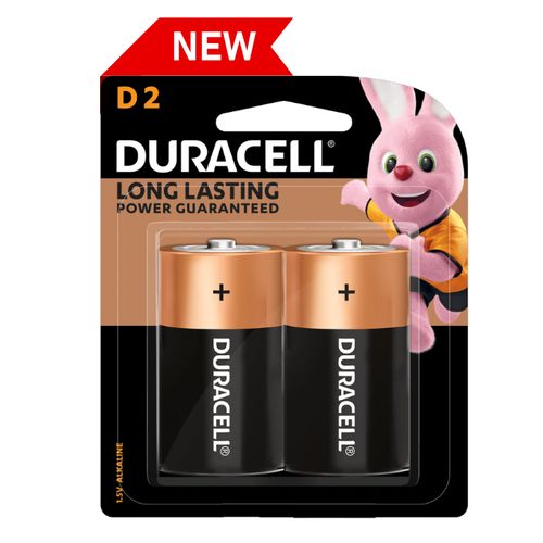 Duracell | Batteries D Alkaline long lasting ,1.5v ,2 Batteries