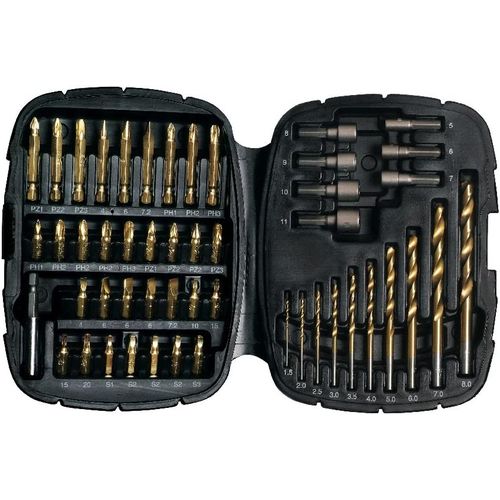 Black+Decker A7093-Titanium set 50 pieces for drilling and screwing