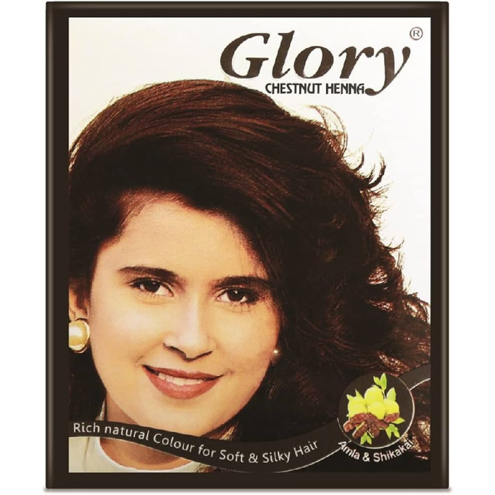 Glory | صبغة حنة للشعر كستنائي من جلوري - 10 جم