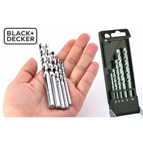 BLACK+DECKER X56035-QZ Masonary Drill Machine Bits- 4mm,5mm,6mm,8mm,10mm (Set of 5)