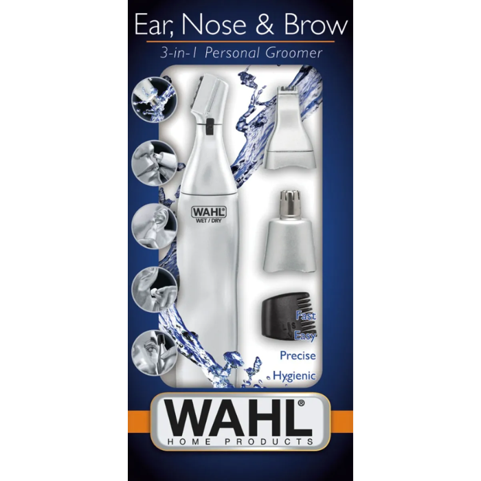 Wahl | ماكينة التشذيب الشخصية 3 في 1 من وال مثالية لتشذيب الأنف والحواجب والوجه، 2416-05545 (ضمان لمدة عامين) بطارية AA.