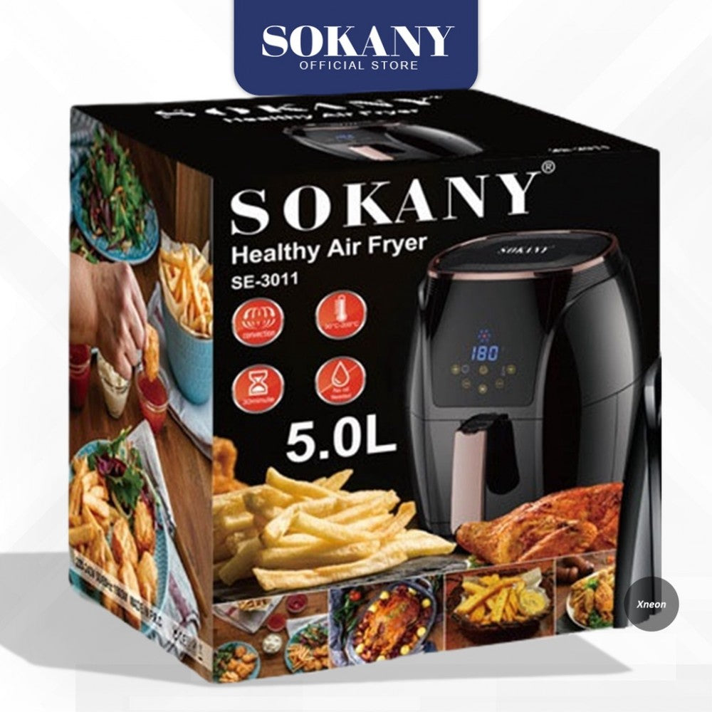 SOKANY | سوكاني قلاية بدون زيت شاشة ديجيتال SK-3011 سعة 5 لتر 1500 وات-