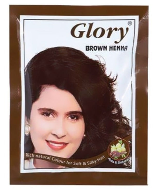 Glory | صبغة حنة للشعر بني من جلوري - 10 جم