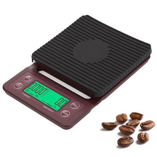 Coffee Scale , Scale Digital & timer with Silicone Mat - 5KG - multi-color