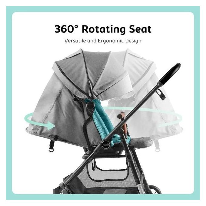 عربة أطفال مون ريفو بكرسي دوار 360 درجة