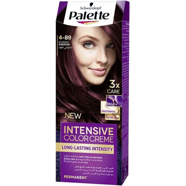 Palette | صبغة كريم باليت انتينسيف كلر للشعر، 4-89 باذنجاني مكثف 50 مل