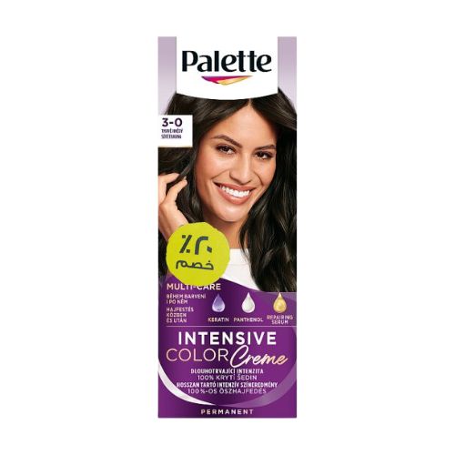 Palette | صبغة كريم الشعر المركزة، 3-0 بني غامق، 50 مل
