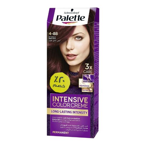 Palette | صبغة كريم باليت المركزة للشعر، 4-88 أحمر غامق مكثف، 50 مل