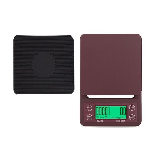 Coffee Scale , Scale Digital & timer with Silicone Mat - 5KG - multi-color