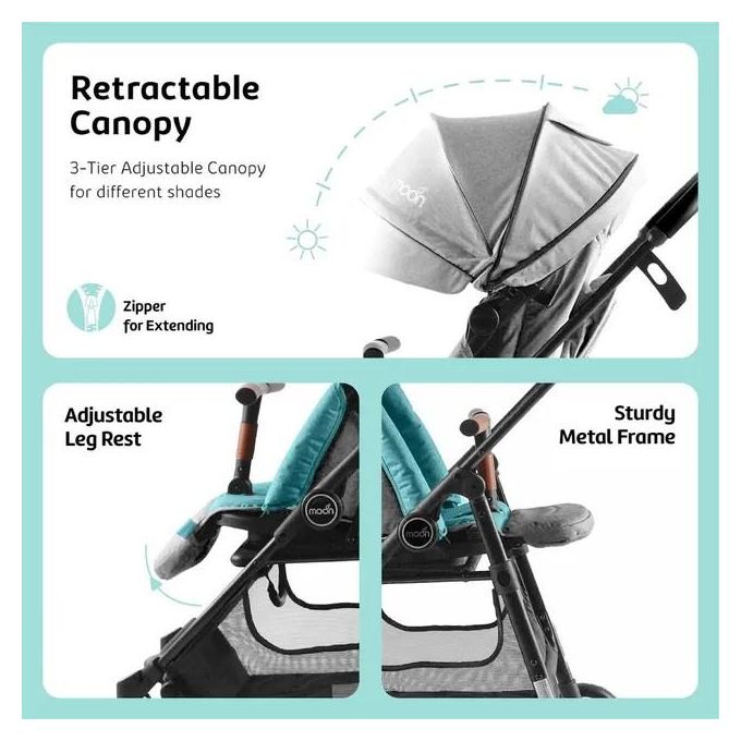 عربة أطفال مون ريفو بكرسي دوار 360 درجة