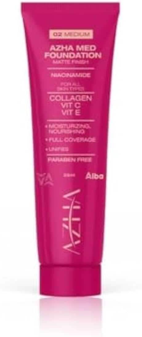 AZHA med 02 conceler 12ml, foundatio25ml 02 أزهى ميد كونسيلر 02(متوسط) 12 مل + أزهى ميد فاونديشين(متوسط)
