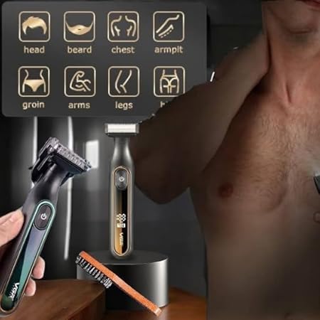 VGR ماكينة حلاقة احترافية V-360 لاسلكية قابلة لإعادة الشحن - متعددة الألوان