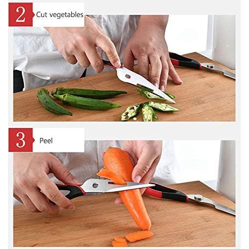 Multifunctional Kitchen Scissors with Magnetic Cover