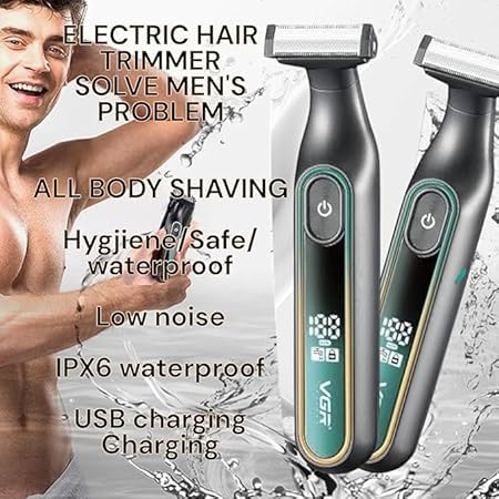 VGR ماكينة حلاقة احترافية V-360 لاسلكية قابلة لإعادة الشحن - متعددة الألوان