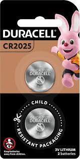 DURACELL CR2025 LITHIUM 3V 2 batteries