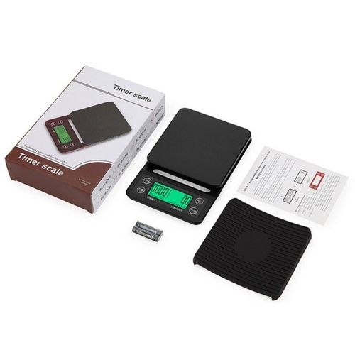Coffee Scale , Scale Digital & timer with Silicone Mat - 5KG - multi-color