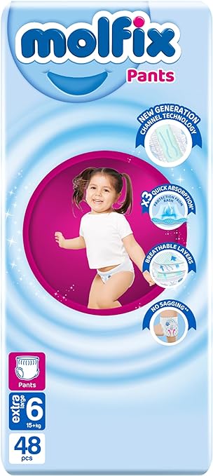 Molfix Pantes Baby Diapers - Size 6 - 15+Kg- 48 Diapers