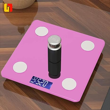 Bluetooth Bathroom Scale with Step-On Technology and Backlit Display - Stylish and Smart