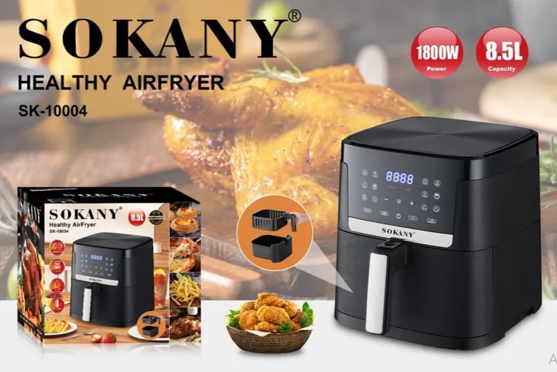 SOKANY | سوكاني مقلاة هوائية شاشة رقمية sk-10004 سعة 8.5 لتر 1800 وات