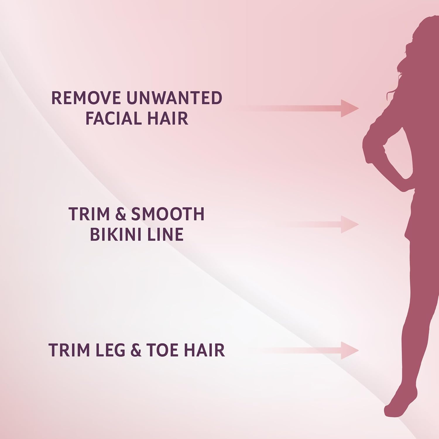 Wahl | ماكينة ووال بيور كونفيدنس لإزالة شعر الوجه والجسم للسيدات، وتشكيل الحواجب 3 في 1 , قابلة لإعادة الشحن، 0427-09865