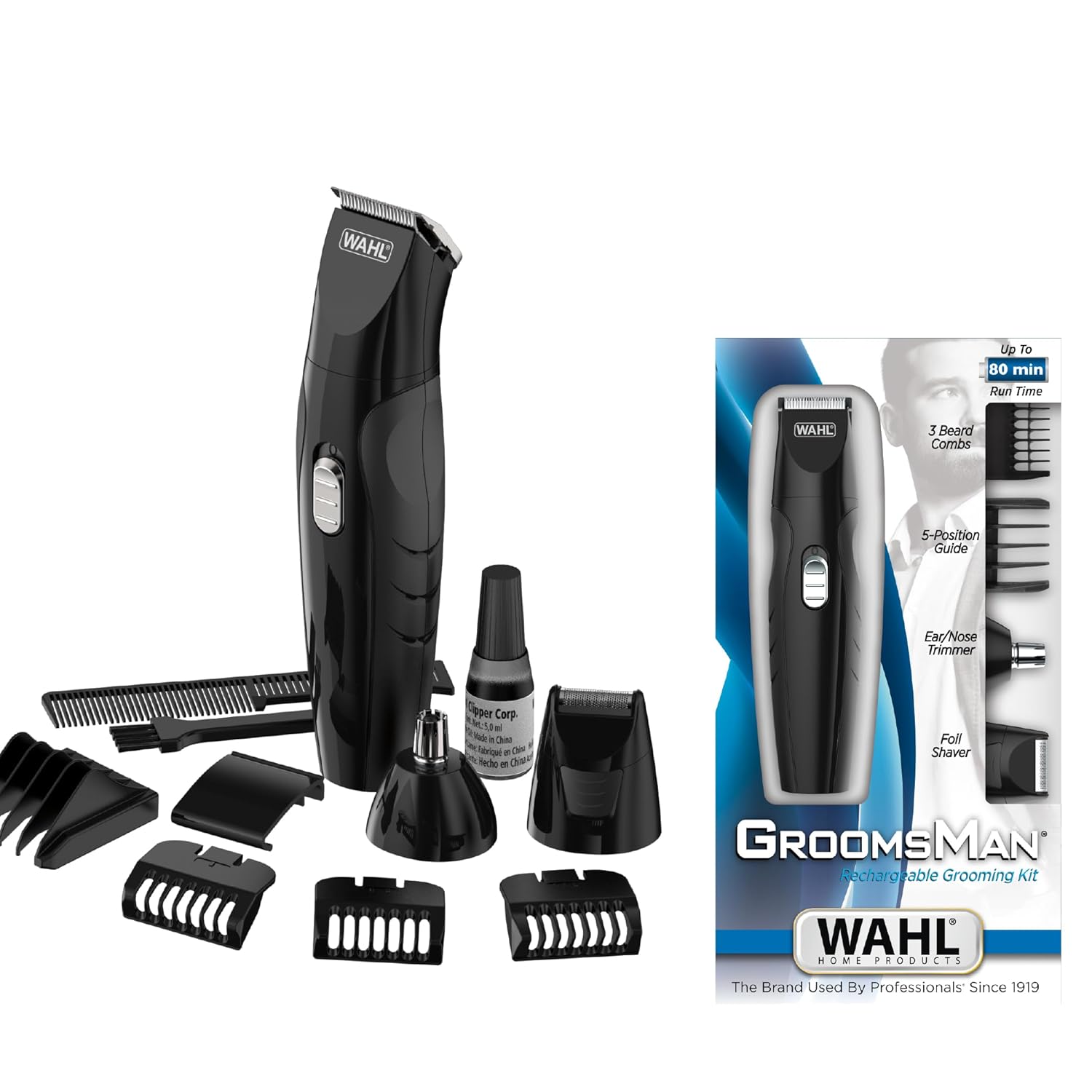 Wahl | ماكينة الحلاقة واللحية والرأس القابلة لإعادة الشحن 3 في 1 من وال،، 017-09685 , (ضمان لمدة عامين).