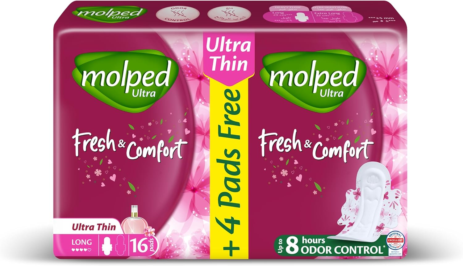 Molped | مولبيد الترا رفيعة - طويلة - راحة و انتعاش - 16 فوطة