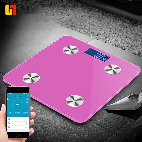 Bluetooth Bathroom Scale with Step-On Technology and Backlit Display - Stylish and Smart