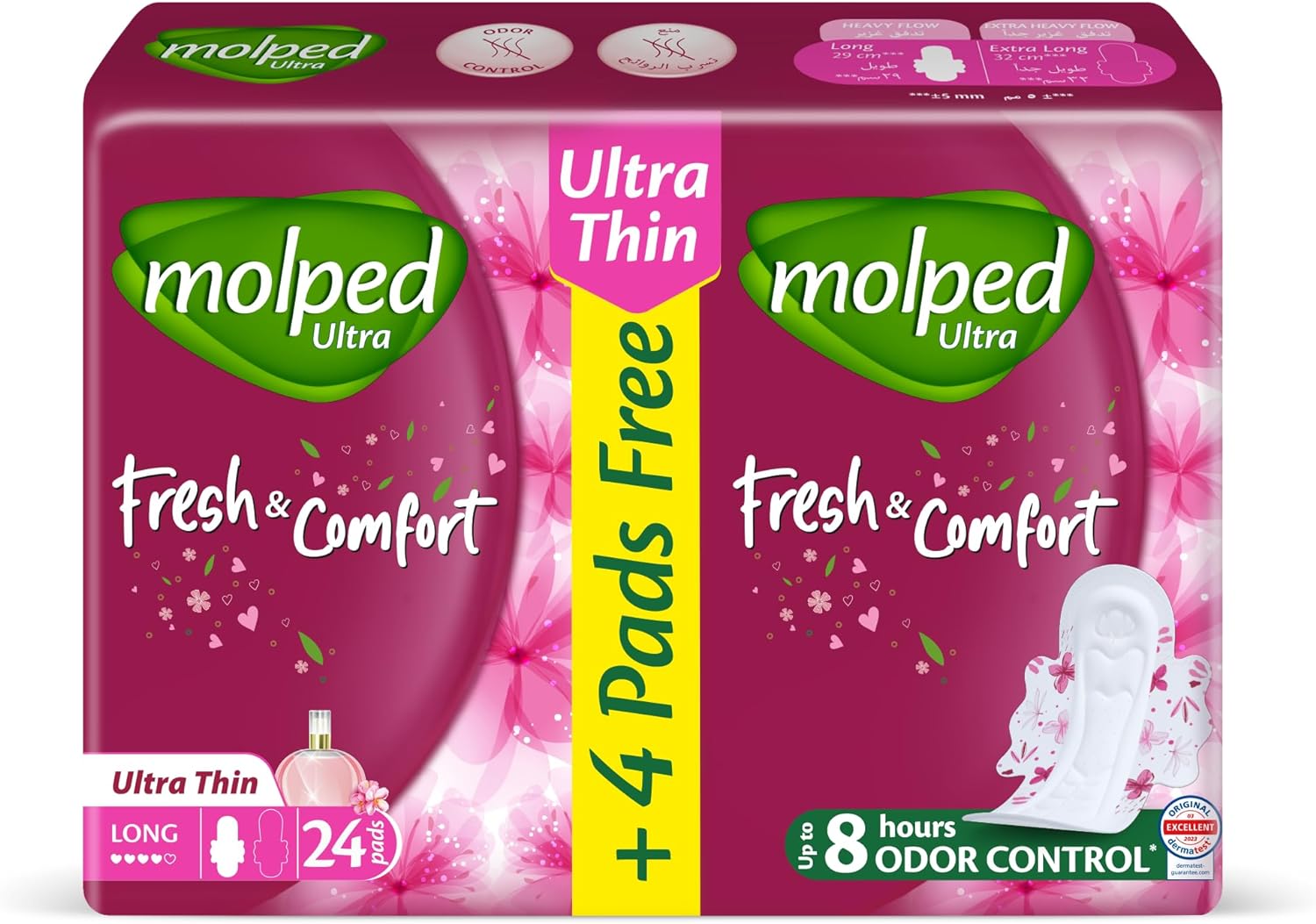 Molped | مولبيد الترا رفيعة - طويلة - راحة و انتعاش - 24 فوطة
