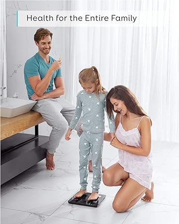 Bluetooth Bathroom Scale with Step-On Technology and Backlit Display - Stylish and Smart