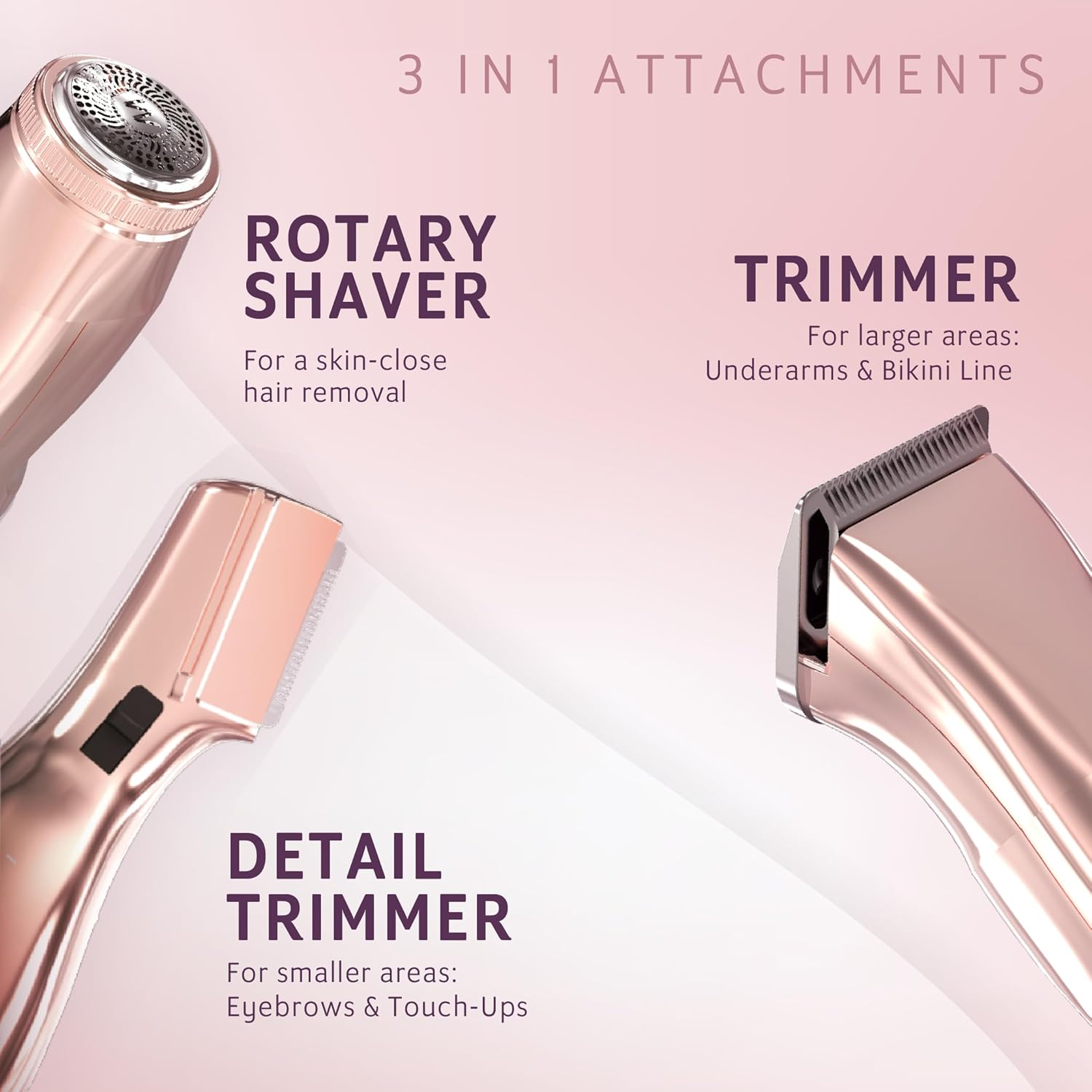 Wahl | ماكينة ووال بيور كونفيدنس لإزالة شعر الوجه والجسم للسيدات، وتشكيل الحواجب 3 في 1 , قابلة لإعادة الشحن، 0427-09865