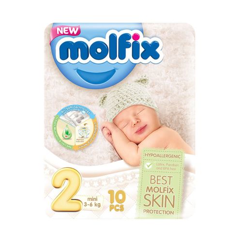 Molfix Baby Diapers - Size 2 - From 3Kg To 6Kg- 10 Diapers