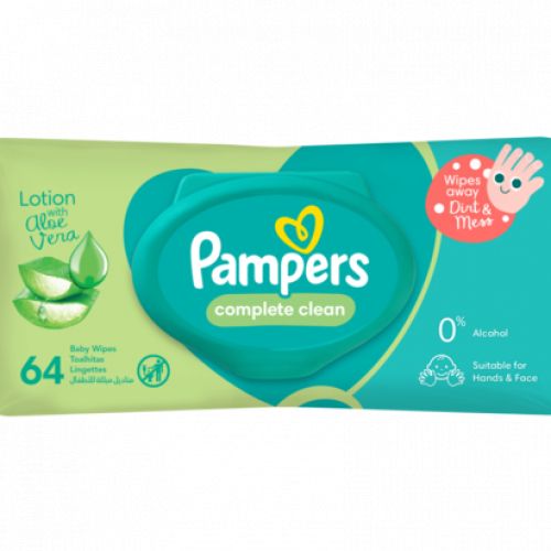 Pampers Complete Clean Wipes Lotion & Aloe Vera - 64 Wipes
