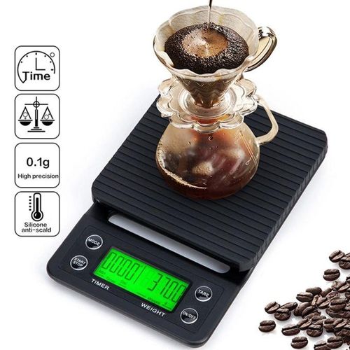 Coffee Scale , Scale Digital & timer with Silicone Mat - 5KG - multi-color