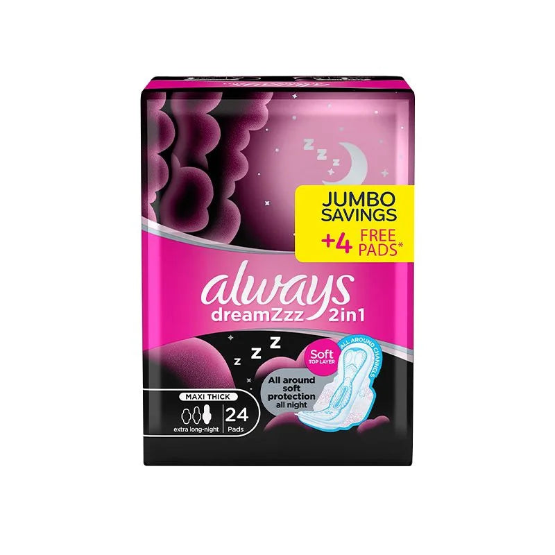 Dreamzzz 2*1 Max Thick Extra Long Sanitary 24 Pads