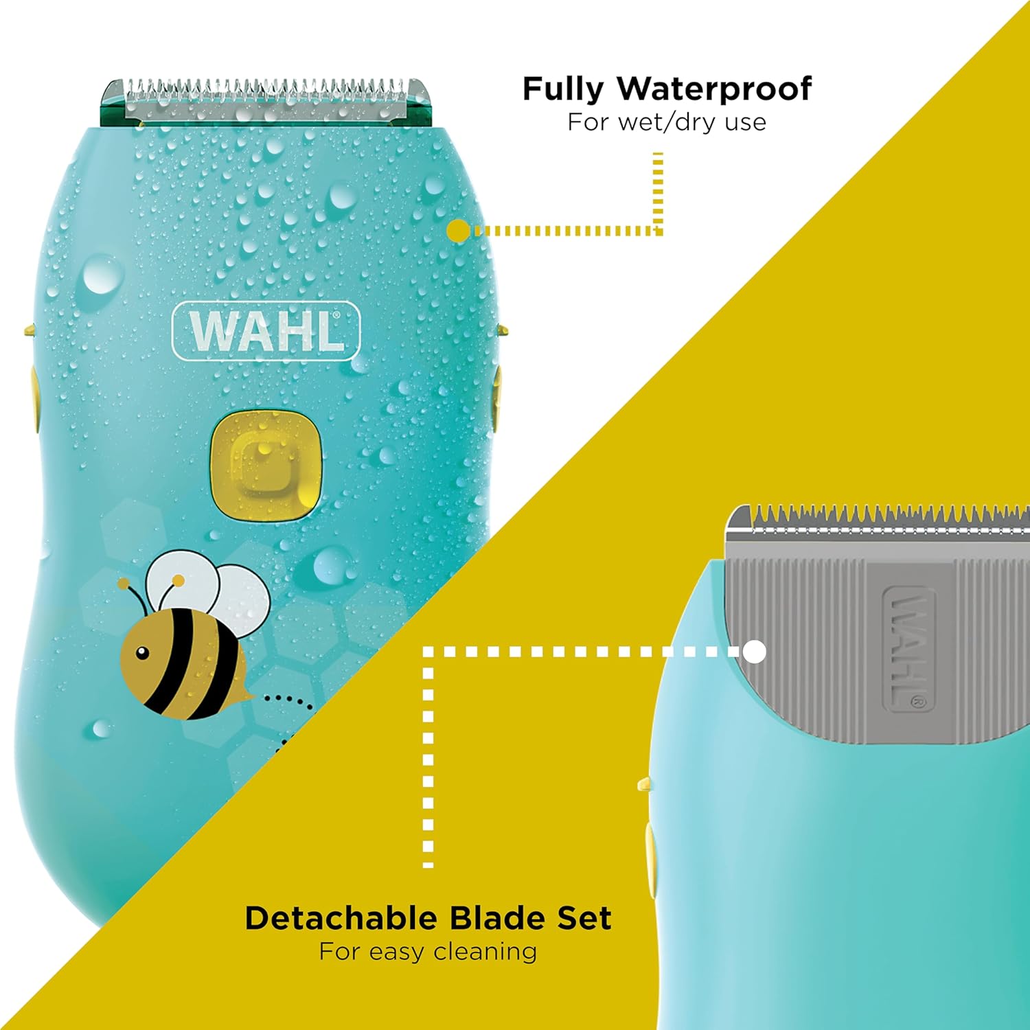 WAHL | ماكينة قص شعر الأطفال من وال للاستخدام الجاف/الرطب، بطارية ليثيوم أيون قابلة لإعادة الشحن، 027-70002، (ضمان لمدة عامين)