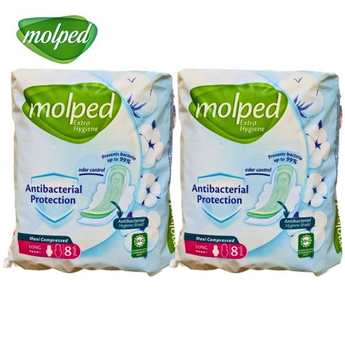 Molded Maxi LONG Antibacterial, 8+8 Pads