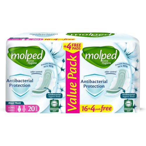 Molded Maxi LONG Antibacterial, 20 Pads