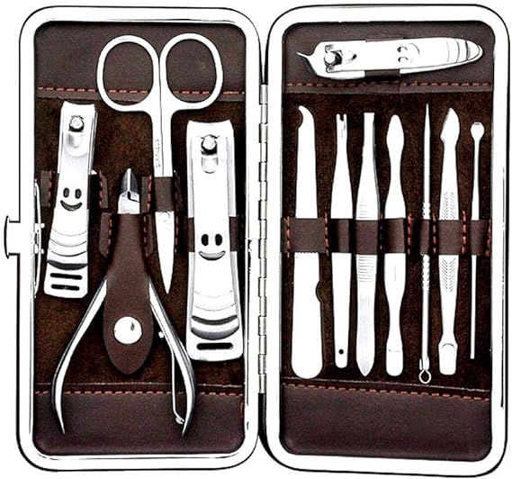 Nail Clipper Set, Manicure, Pedicure, 12 Pieces with Bag