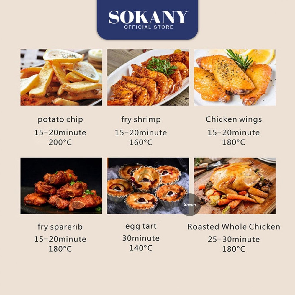 SOKANY | سوكاني قلاية بدون زيت شاشة ديجيتال SK-3011 سعة 5 لتر 1500 وات-