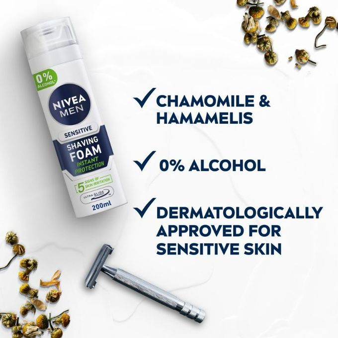 NIVEA | NIVEA Sensitive Shaving Foam - Instant Protection - 200ml
