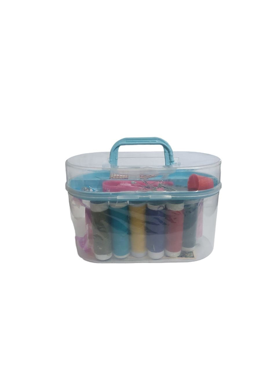 مجموعة ابر للخياطة و مجموعة بكر خياطة متعدد الالوان و مقص صغير