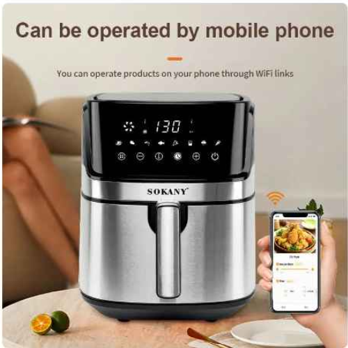 SOKANY | سوكاني قلاية سمارت بدون زيت  شاشة ديجيتال SK-8042 سعة 8 لتر 1700 وات
